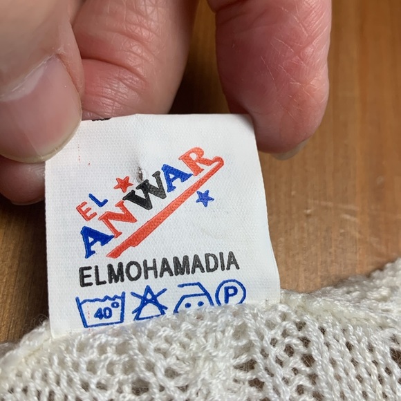 Egyptian NWOT Acrylic Sweater, Ivory, Short Sleeve, Loose Cable Knit,Light - Picture 11 of 11